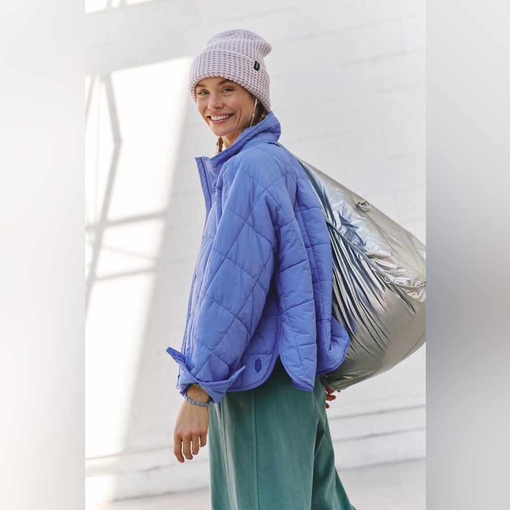 Free People Pippa Packable Puffer Jacket in Blueberry - flaw